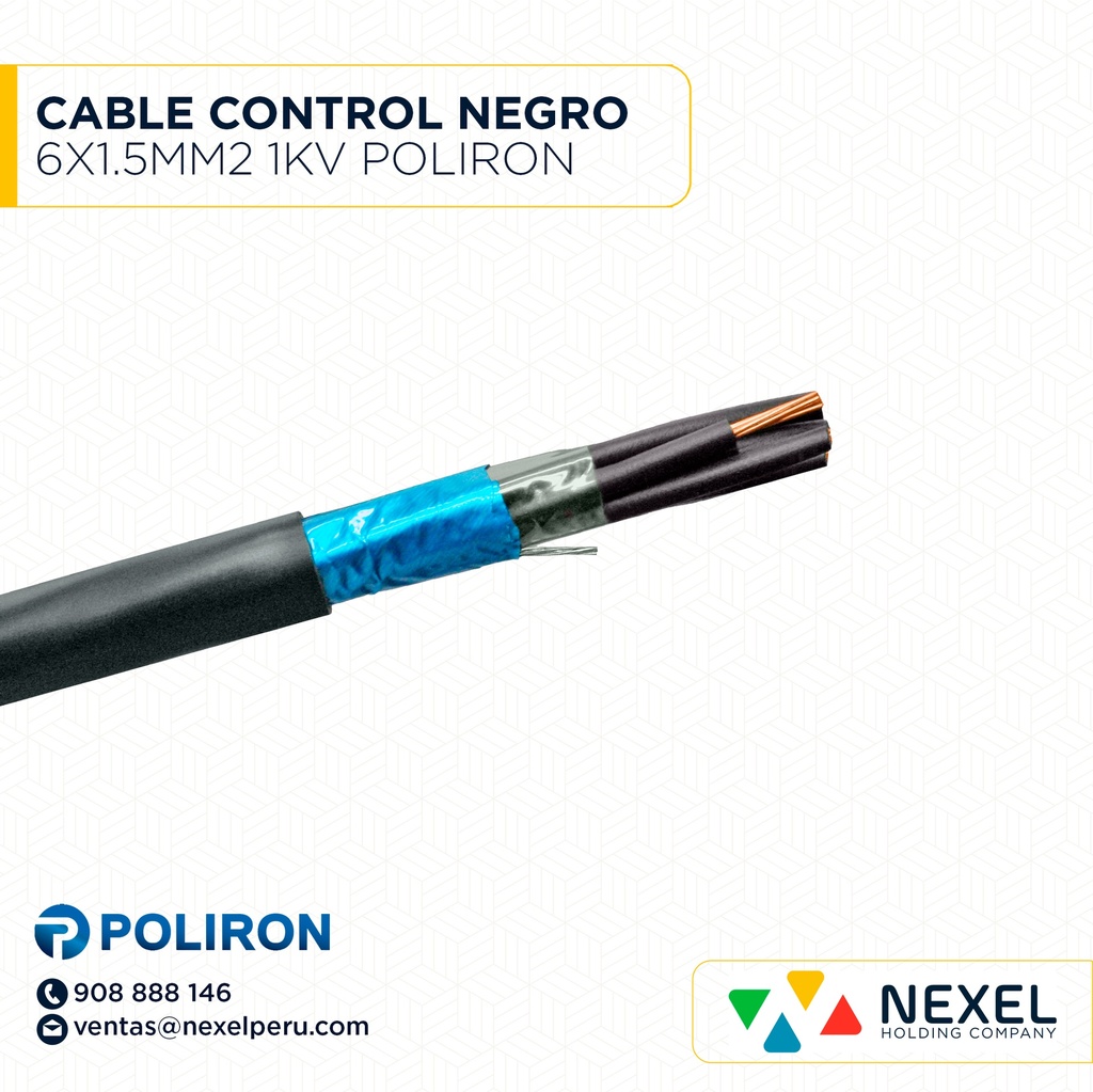 CABLE CONTROL 6X1.5MM2 1KV NEGRO POLIRON