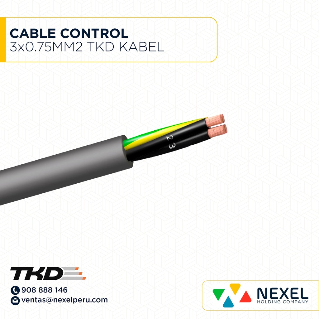 CABLE CONTROL 3x0.75MM2 TKD KABEL