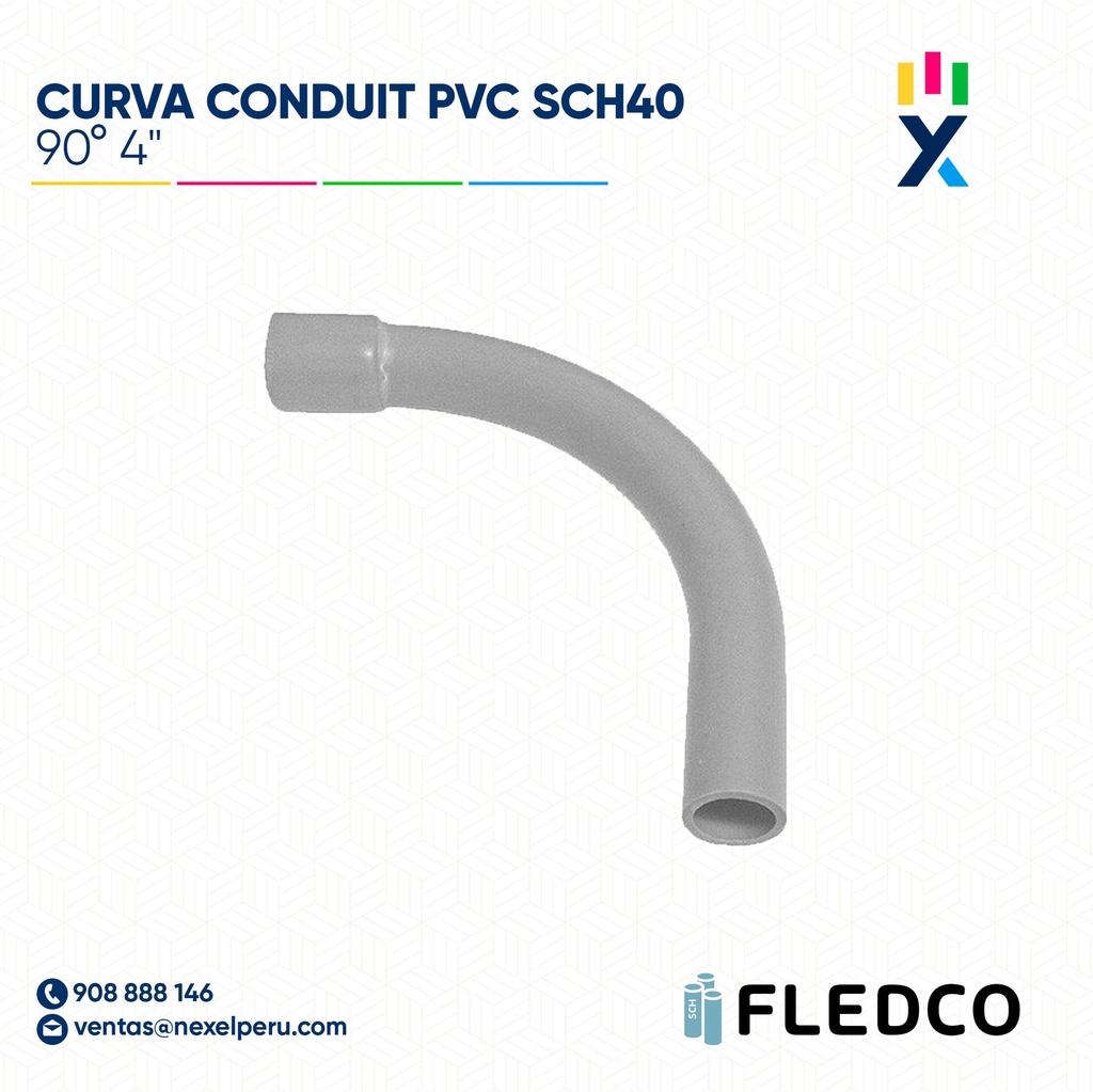 CURVA CONDUIT PVC 90° SCH40 4" XTR. BELL FLEDCO