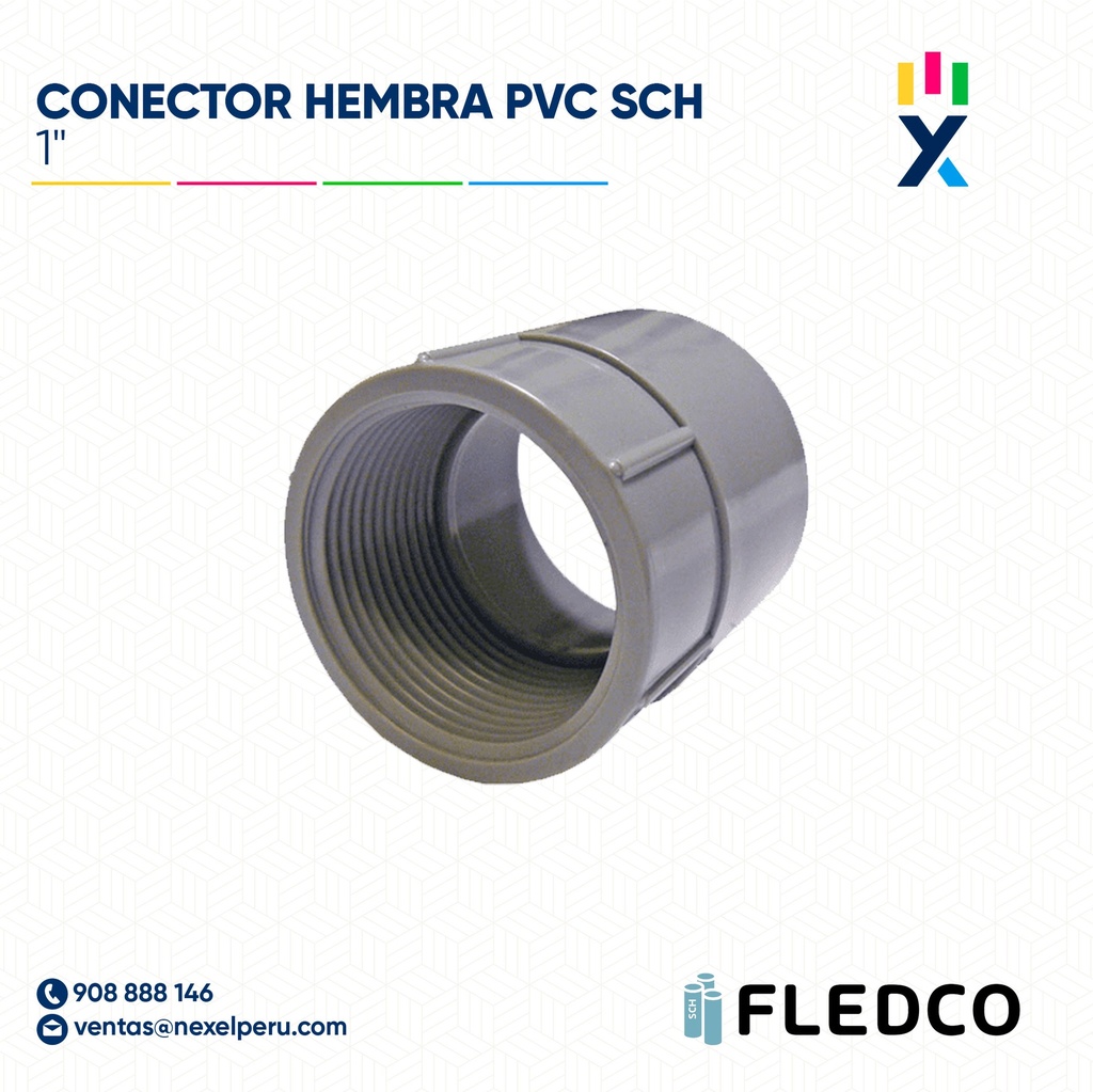 CONECTOR HEMBRA PVC SCH40/80 1" FLEDCO