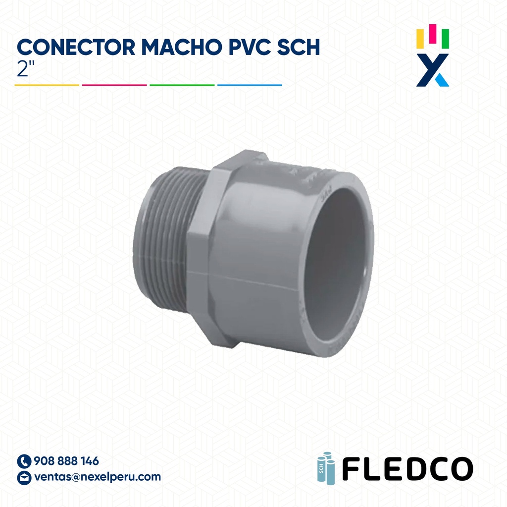 CONECTOR MACHO PVC SCH40/80 2" FLEDCO