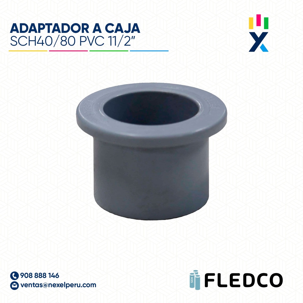 ADAPTADOR A CAJA PVC SCH40/80 11/2" FLEDCO