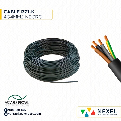 [A243550] CABLE RZ1-K 0,6/1KV 4G4MM2 NEGRO ASCABLE