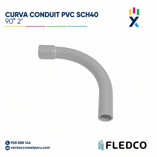 [B743529] CURVA CONDUIT PVC 90° SCH40 2" XTR. BELL FLEDCO