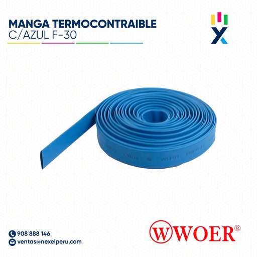 [F72214-3] MANGA TERMOCONTRAIBLE C/AZUL F-30 WOER