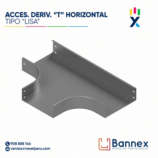 [C144856] ACCES. DERIV. "T" HORIZONTAL  TIPO "LISA" 250x60MM 1.2MM C/TAPA INC. UNION BANNEX