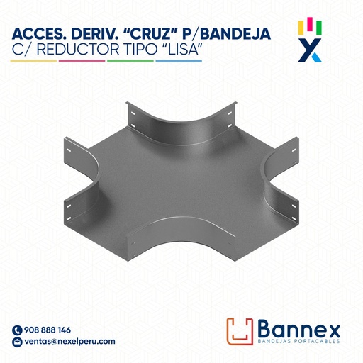 [C144924] ACCES. DERIV. "CRUZ" C/ REDUCTOR TIPO "LISA" 150x100MM 1.2MM S/TAPA INC. UNION BANNEX