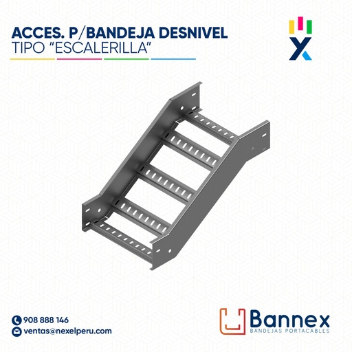 [C149846] ACCES. "DESNIVEL"  TIPO "ESCALERILLA" 100x150MM 1.2MM C/TAPA INC. UNION BANNEX