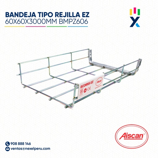 [C26969] BANDEJA PORTACABLE TIPO REJILLA EZ 60X60X3000MM BMPZ606 AISCAN