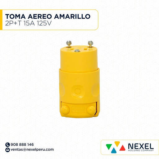 [F102638] TOMA AEREO 2P+T 15A 125V AMARILLO IMPORTADO