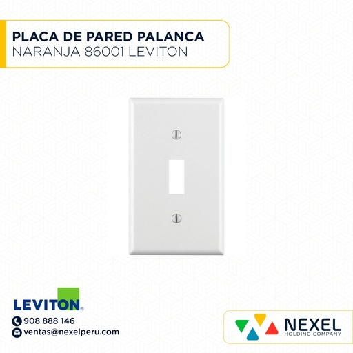 [F102141] PLACA DE PARED PARA INTERRUPTORES DE PALANCA DE 1 UNIDAD MARFIL 86001 LEVITON