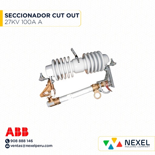 [J33593] SECCIONADOR "CUT AUT" DE PORCELANA 27KV 100A ABB