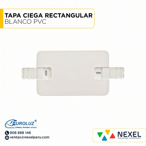 [D31148] TAPA CIEGA RECTANGULAR BLANCO PVC EUROLUZ