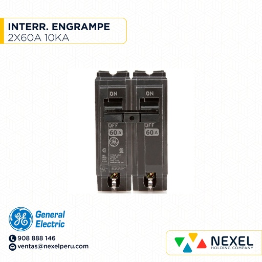 [G86231] INTERRUPTOR ENGRAMPE 2X60 10KA GENERAL ELECTRIC (OUTLET)