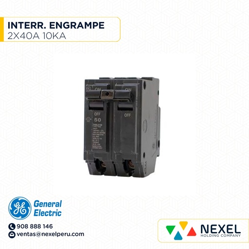 [G86230] INTERRUPTOR ENGRAMPE 2X40 10KA GENERAL ELECTRIC (OUTLET)