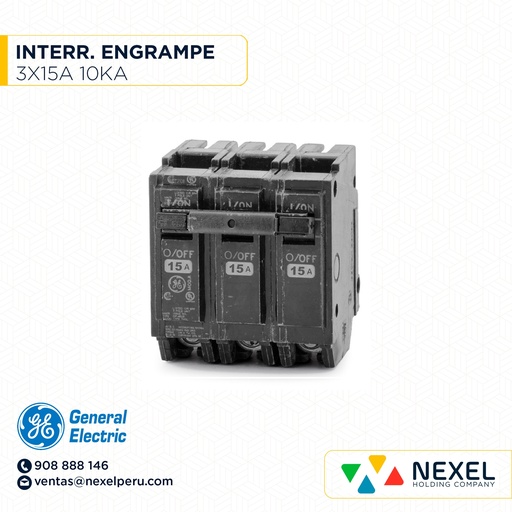 [G86227] INTERRUPTOR ENGRAMPE 3X15 10KA GENERAL ELECTRIC (OUTLET)