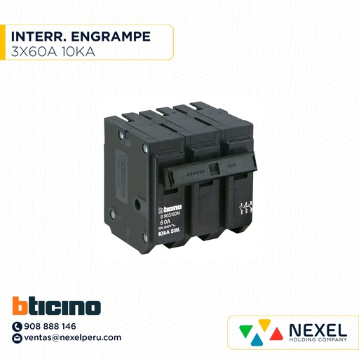 [G86225-O] OUT-INTERRUPTOR ENGRAMPE 3X60A 10KA BTICINO