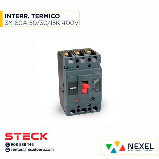 [G22116] INTERRUPTOR TERMICO 3X160 (112-160A). 50/30/18KA EN 220/400/440V / SD-AT160 STECK