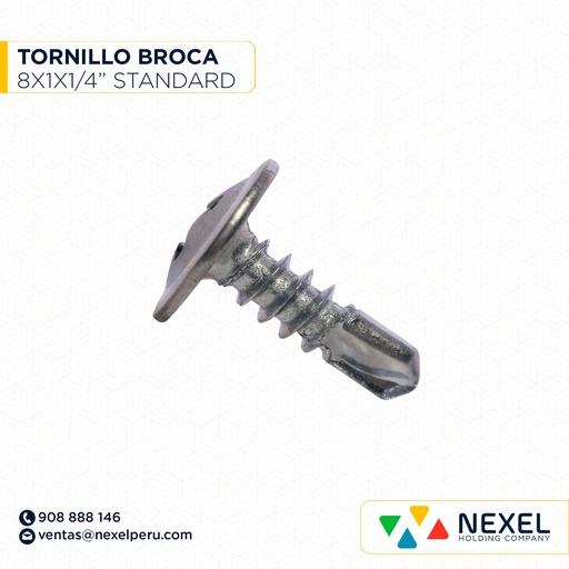 [N13065-O] OUT-TORNILLO PUNTA BROCA 8X1X1/4" STANDARD