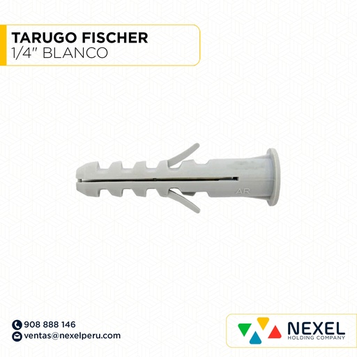 [N12813] TARUGO FISCHER 1/4" BLANCO STANDARD