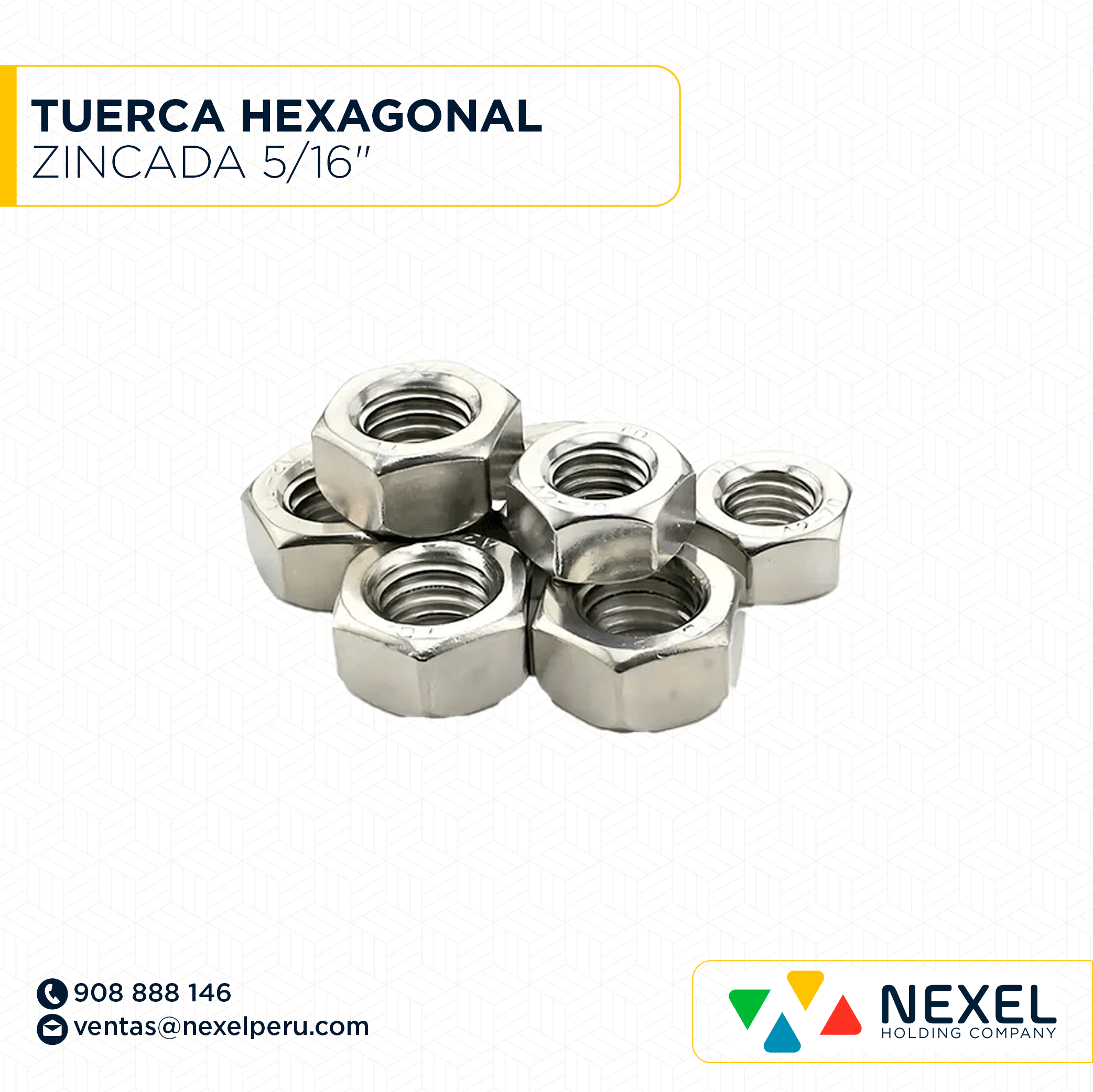 [N12471-O] OUT- TUERCA HEXAGONAL ZINCADA 5/16" STANDARD