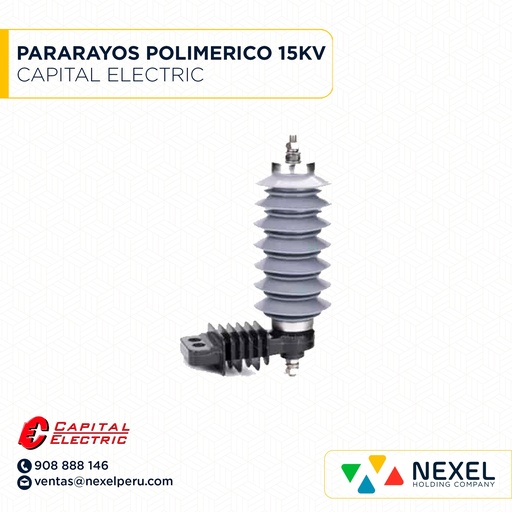 [J42294] PARARAYOS POLIMERICO 15KV CAPITAL ELECTRIC