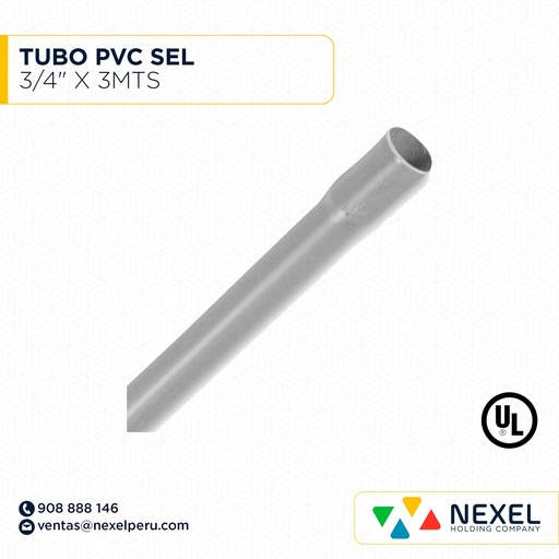 [B84275-O] OUT- TUBO PVC SEL 3/4" X 3MTS STANDARD