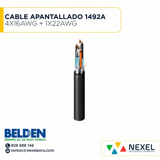 [A42161-3] CABLE APANTALLADO 4X16AWG + 1X22AWG 1492A BELDEN