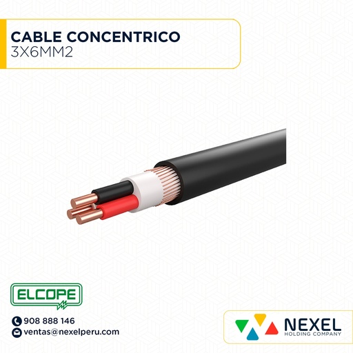 [A22119] CABLE CONCENTRICO 3X6MM2 ELCOPE